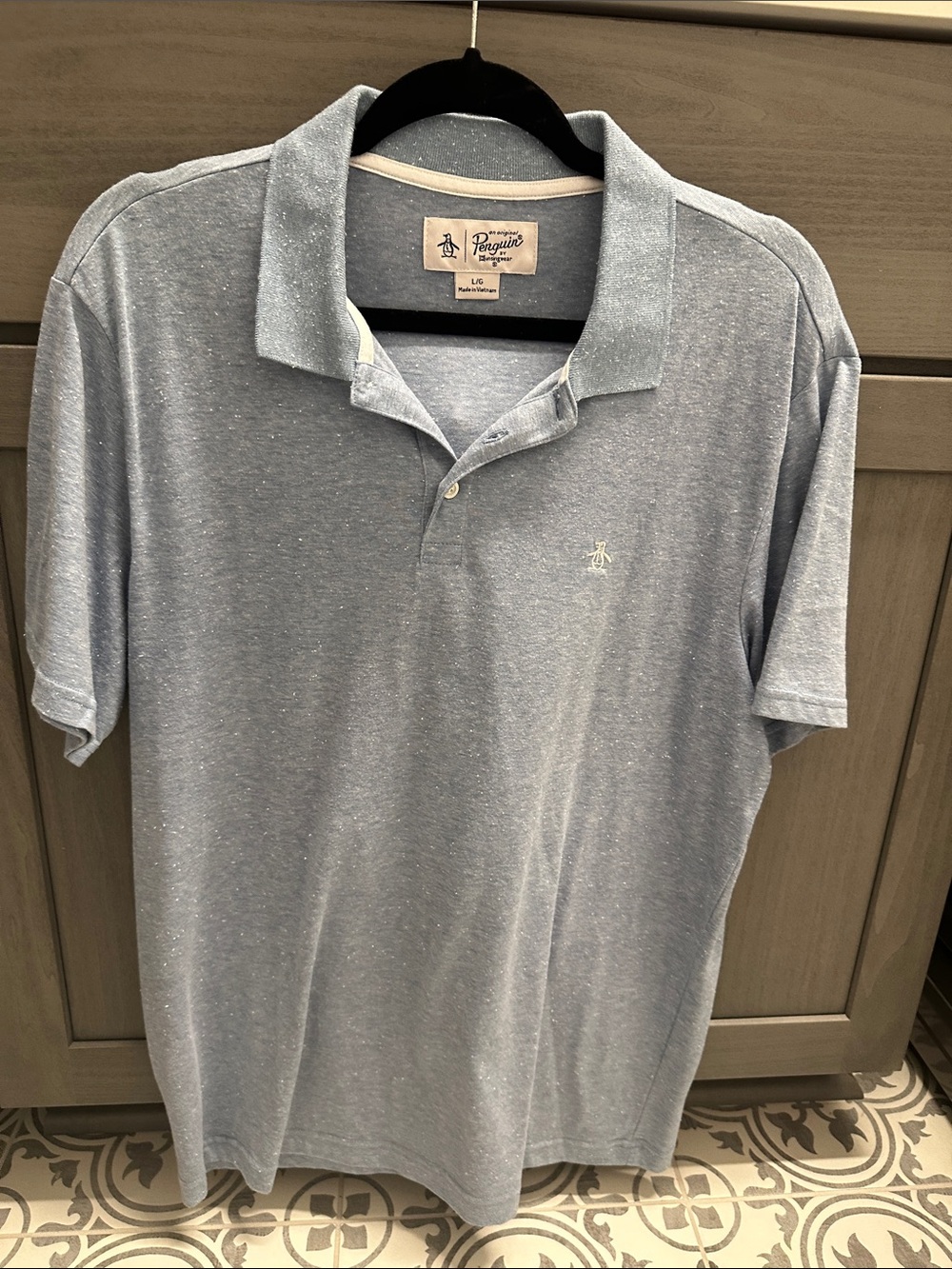 Original Penguin Heathered Light Blue Polo